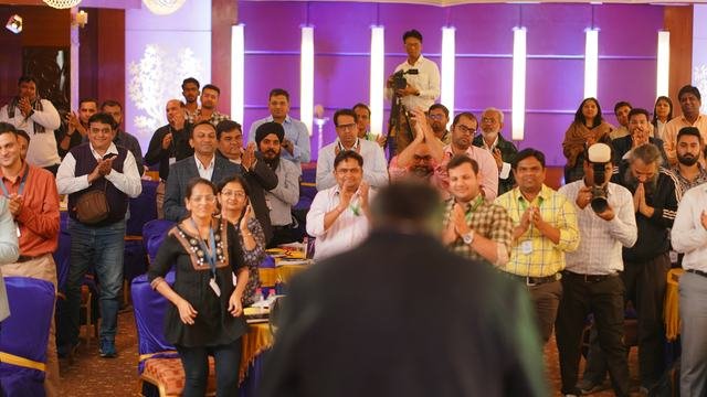Audience applause during session